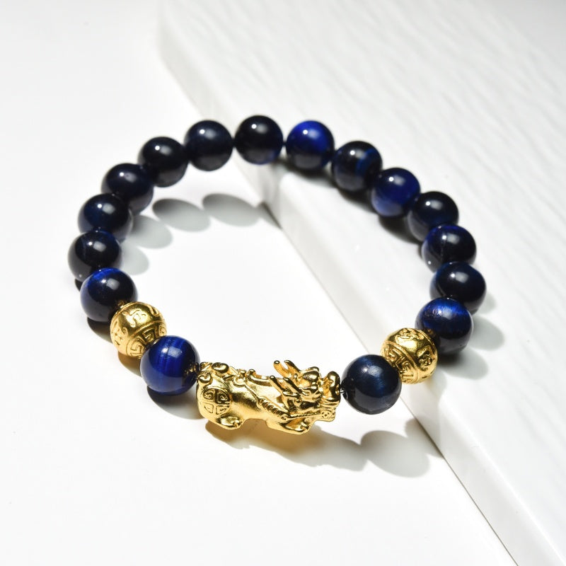 Blue Tiger Eye Pixiu Bracelet – Wealth & Confidence