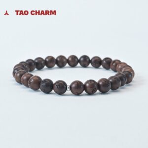Mysterious Thunder Jujube Wood round 8-character regular script Golden Mantra Auspicious Protection and Exorcism bracelet