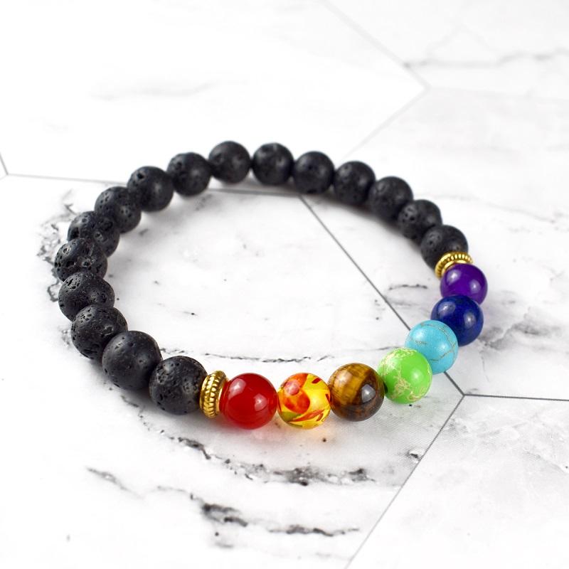 7 Chakra Lava Stone Bracelet – Essential Oil Diffuser