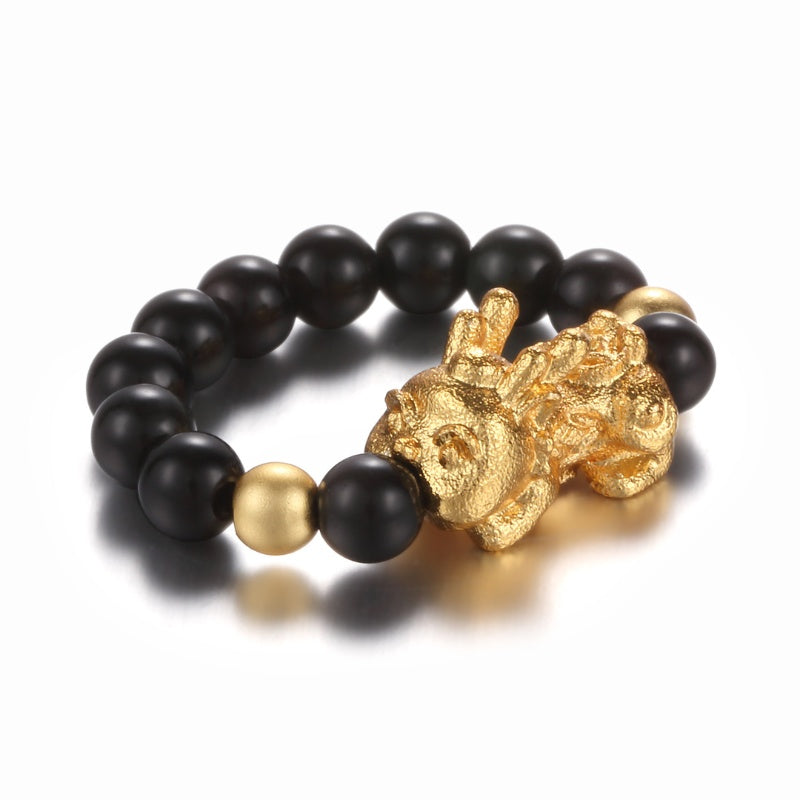 Pixiu Black Obsidian Wealth Ring - Image 3